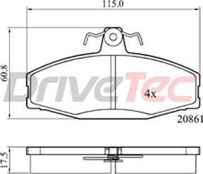 DriveTec DPAD1429 - Kit pastiglie freno, Freno a disco autozon.pro