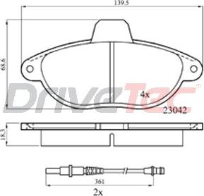 DriveTec DPAD1592 - Kit pastiglie freno, Freno a disco autozon.pro