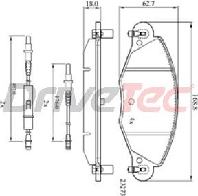 DriveTec DPAD1655 - Kit pastiglie freno, Freno a disco autozon.pro