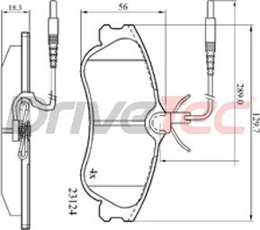 DriveTec DPAD1607 - Kit pastiglie freno, Freno a disco autozon.pro