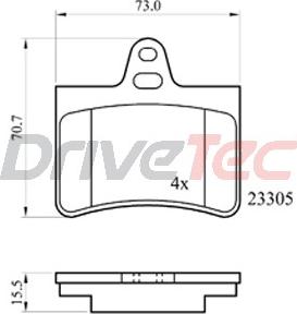 DriveTec DPAD1680 - Kit pastiglie freno, Freno a disco autozon.pro