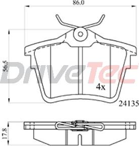 DriveTec DPAD1892 - Kit pastiglie freno, Freno a disco autozon.pro