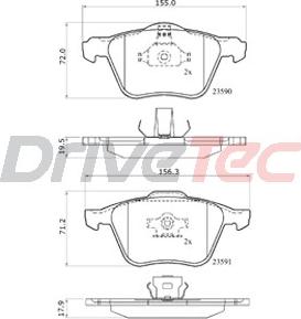 DriveTec DPAD1821 - Kit pastiglie freno, Freno a disco autozon.pro