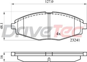 DriveTec DPAD1390 - Kit pastiglie freno, Freno a disco autozon.pro