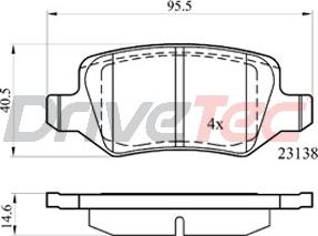 DriveTec DPAD1741 - Kit pastiglie freno, Freno a disco autozon.pro