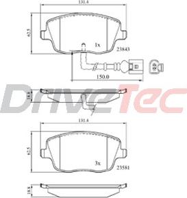 DriveTec DPAD1754 - Kit pastiglie freno, Freno a disco autozon.pro