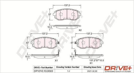 Dr!ve+ DP1010.10.0069 - Kit pastiglie freno, Freno a disco autozon.pro