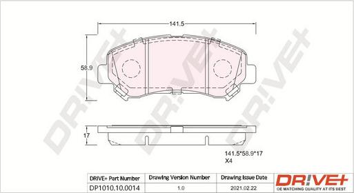 Dr!ve+ DP1010.10.0014 - Kit pastiglie freno, Freno a disco autozon.pro