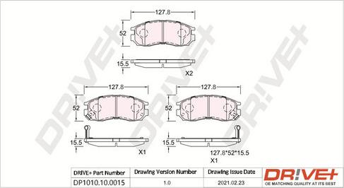 Dr!ve+ DP1010.10.0015 - Kit pastiglie freno, Freno a disco autozon.pro