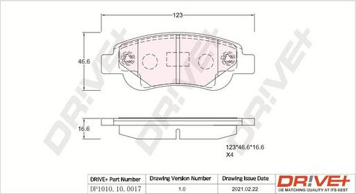 Dr!ve+ DP1010.10.0017 - Kit pastiglie freno, Freno a disco autozon.pro