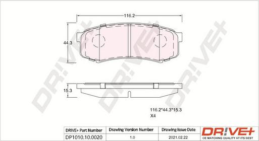 Dr!ve+ DP1010.10.0020 - Kit pastiglie freno, Freno a disco autozon.pro