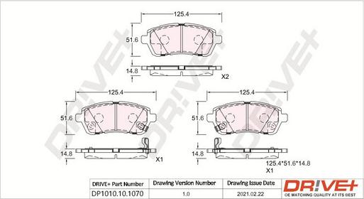 Dr!ve+ DP1010.10.1070 - Kit pastiglie freno, Freno a disco autozon.pro