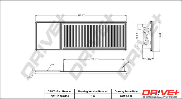 Dr!ve+ DP1110.10.0465 - Filtro aria autozon.pro