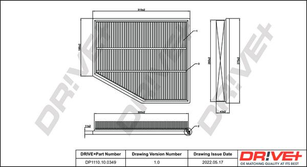 Dr!ve+ DP1110.10.0349 - Filtro aria autozon.pro