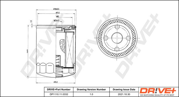 Dr!ve+ DP1110.11.0332 - Filtro olio autozon.pro