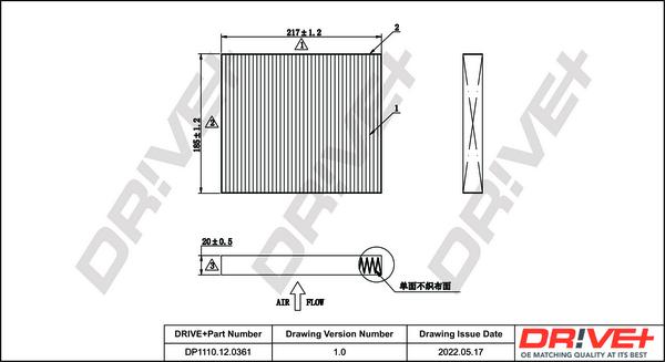 Dr!ve+ DP1110.12.0361 - Filtro, Aria abitacolo autozon.pro
