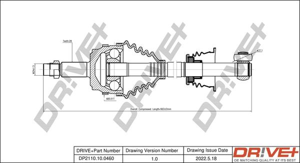 Dr!ve+ DP2110.10.0460 - Albero motore / Semiasse autozon.pro