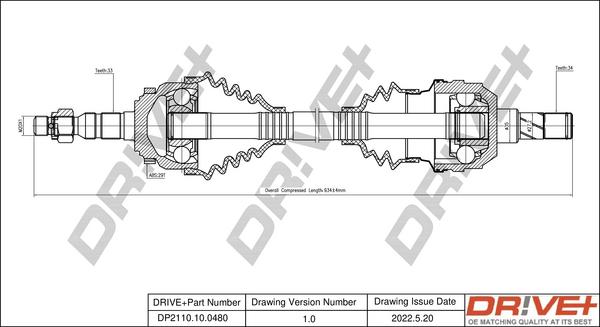 Dr!ve+ DP2110.10.0480 - Albero motore / Semiasse autozon.pro