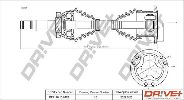 Dr!ve+ DP2110.10.0428 - Albero motore / Semiasse autozon.pro