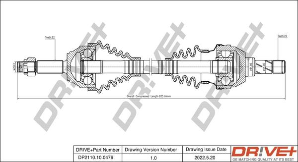 Dr!ve+ DP2110.10.0476 - Albero motore / Semiasse autozon.pro