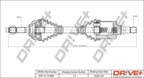 Dr!ve+ DP2110.10.0580 - Albero motore / Semiasse autozon.pro