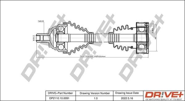 Dr!ve+ DP2110.10.0091 - Albero motore / Semiasse autozon.pro