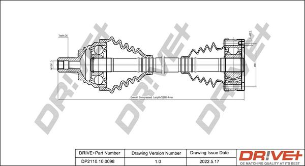 Dr!ve+ DP2110.10.0098 - Albero motore / Semiasse autozon.pro