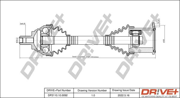 Dr!ve+ DP2110.10.0092 - Albero motore / Semiasse autozon.pro