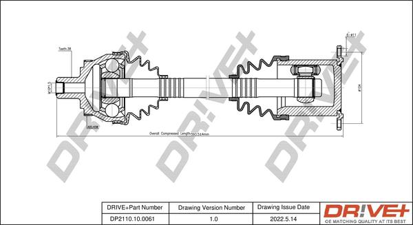 Dr!ve+ DP2110.10.0061 - Albero motore / Semiasse autozon.pro