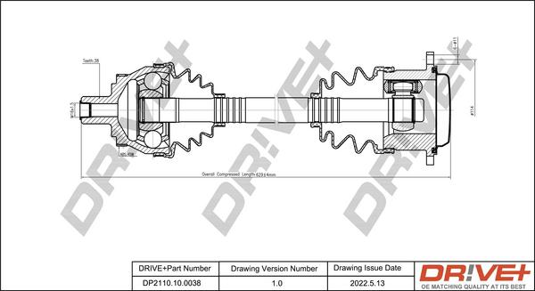 Dr!ve+ DP2110.10.0038 - Albero motore / Semiasse autozon.pro