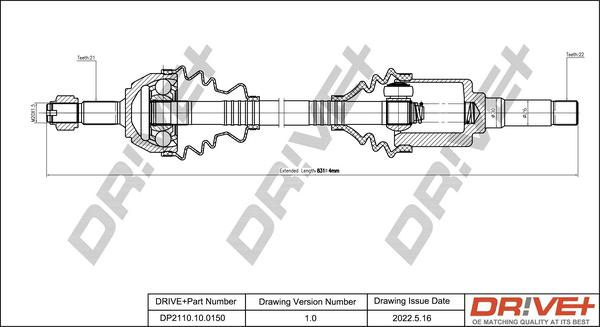 Dr!ve+ DP2110.10.0150 - Albero motore / Semiasse autozon.pro