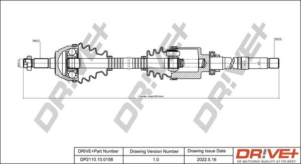 Dr!ve+ DP2110.10.0158 - Albero motore / Semiasse autozon.pro