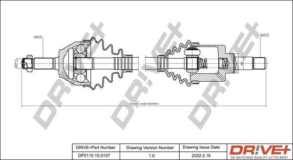 Dr!ve+ DP2110.10.0157 - Albero motore / Semiasse autozon.pro