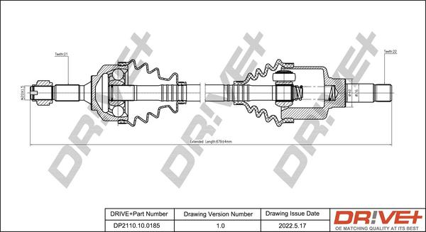 Dr!ve+ DP2110.10.0185 - Albero motore / Semiasse autozon.pro