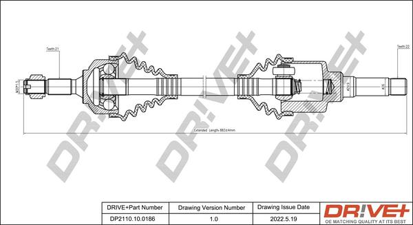 Dr!ve+ DP2110.10.0186 - Albero motore / Semiasse autozon.pro