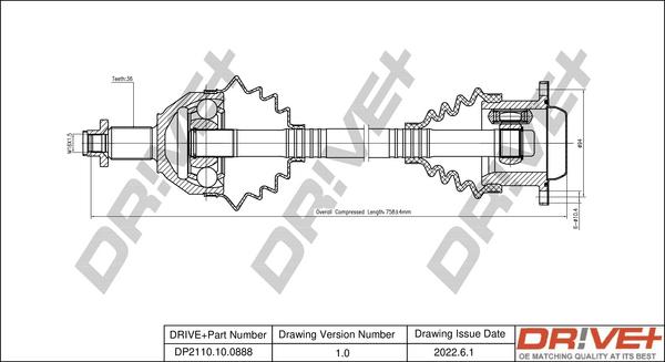 Dr!ve+ DP2110.10.0888 - Albero motore / Semiasse autozon.pro