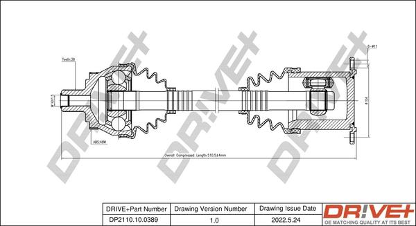 Dr!ve+ DP2110.10.0389 - Albero scorrevole, Differenziale autozon.pro