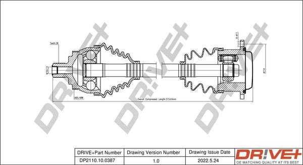 Dr!ve+ DP2110.10.0387 - Albero scorrevole, Differenziale autozon.pro