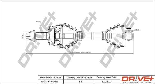 Dr!ve+ DP2110.10.0327 - Albero motore / Semiasse autozon.pro