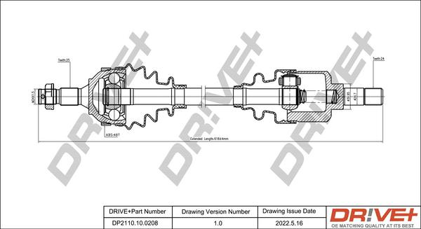 Dr!ve+ DP2110.10.0208 - Albero motore / Semiasse autozon.pro