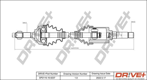 Dr!ve+ DP2110.10.0237 - Albero motore / Semiasse autozon.pro