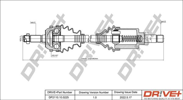 Dr!ve+ DP2110.10.0225 - Albero motore / Semiasse autozon.pro