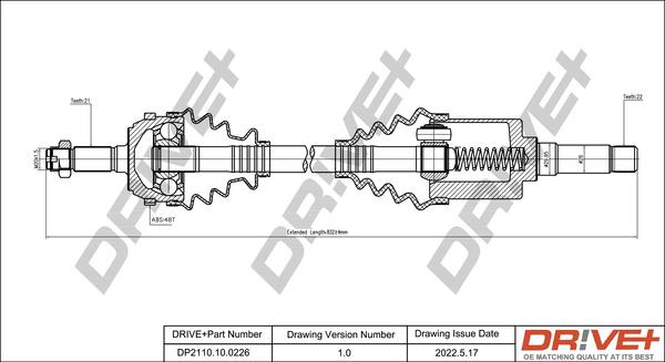 Dr!ve+ DP2110.10.0226 - Albero motore / Semiasse autozon.pro