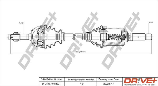 Dr!ve+ DP2110.10.0222 - Albero motore / Semiasse autozon.pro