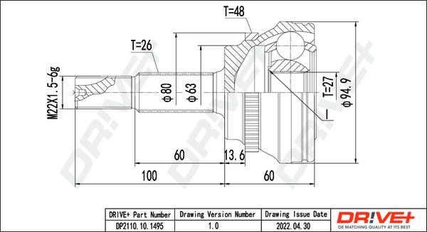 Dr!ve+ DP2110.10.1495 - Kit giunti, Semiasse autozon.pro