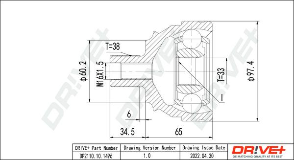 Dr!ve+ DP2110.10.1496 - Kit giunti, Semiasse autozon.pro