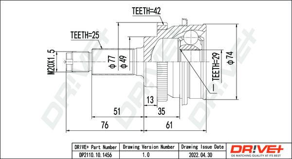 Dr!ve+ DP2110.10.1456 - Kit giunti, Semiasse autozon.pro