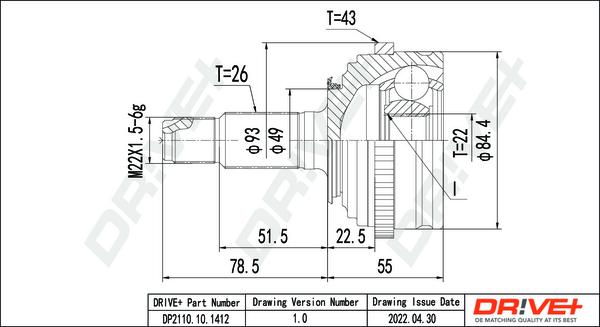 Dr!ve+ DP2110.10.1412 - Kit giunti, Semiasse autozon.pro