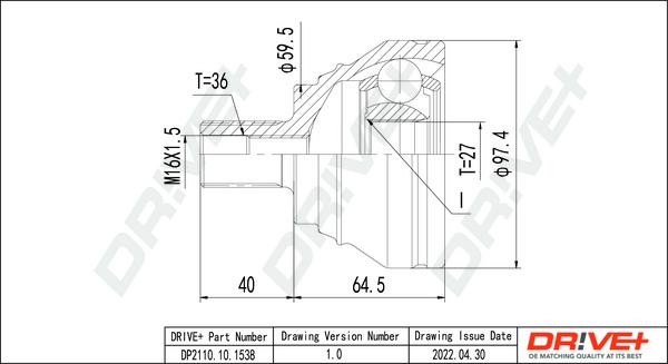 Dr!ve+ DP2110.10.1538 - Kit giunti, Semiasse autozon.pro