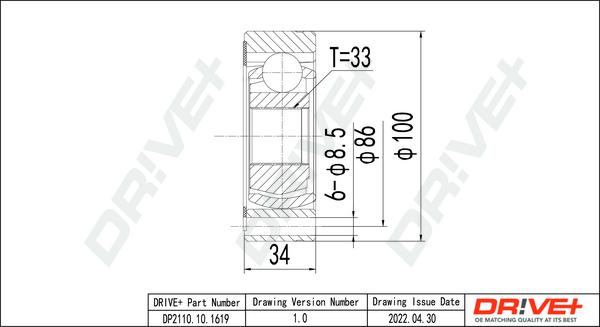 Dr!ve+ DP2110.10.1619 - Kit giunti, Semiasse autozon.pro